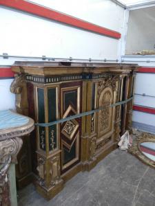 Bellissima credenza in legno dipinta parzialmente dorata - fine 18° sec - Venezia